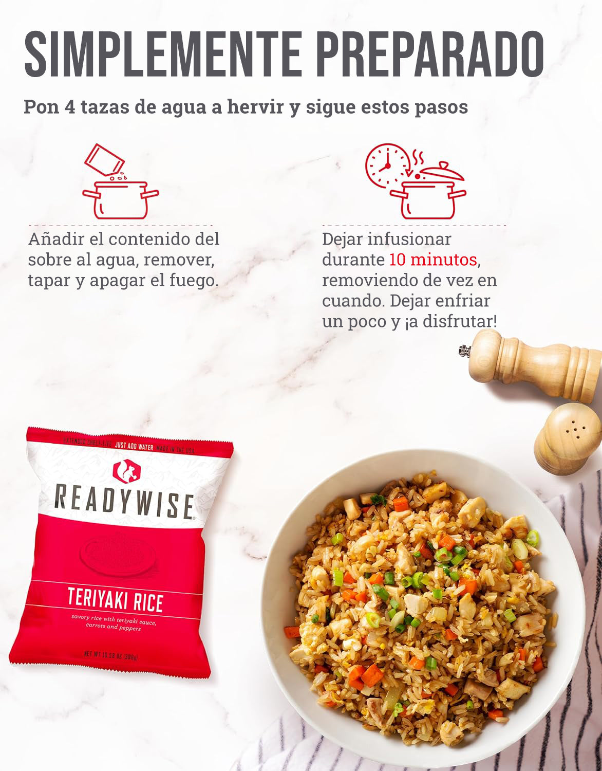 60 porciones de desayuno y plato principal liofilizados, DryBag, hasta 25 años