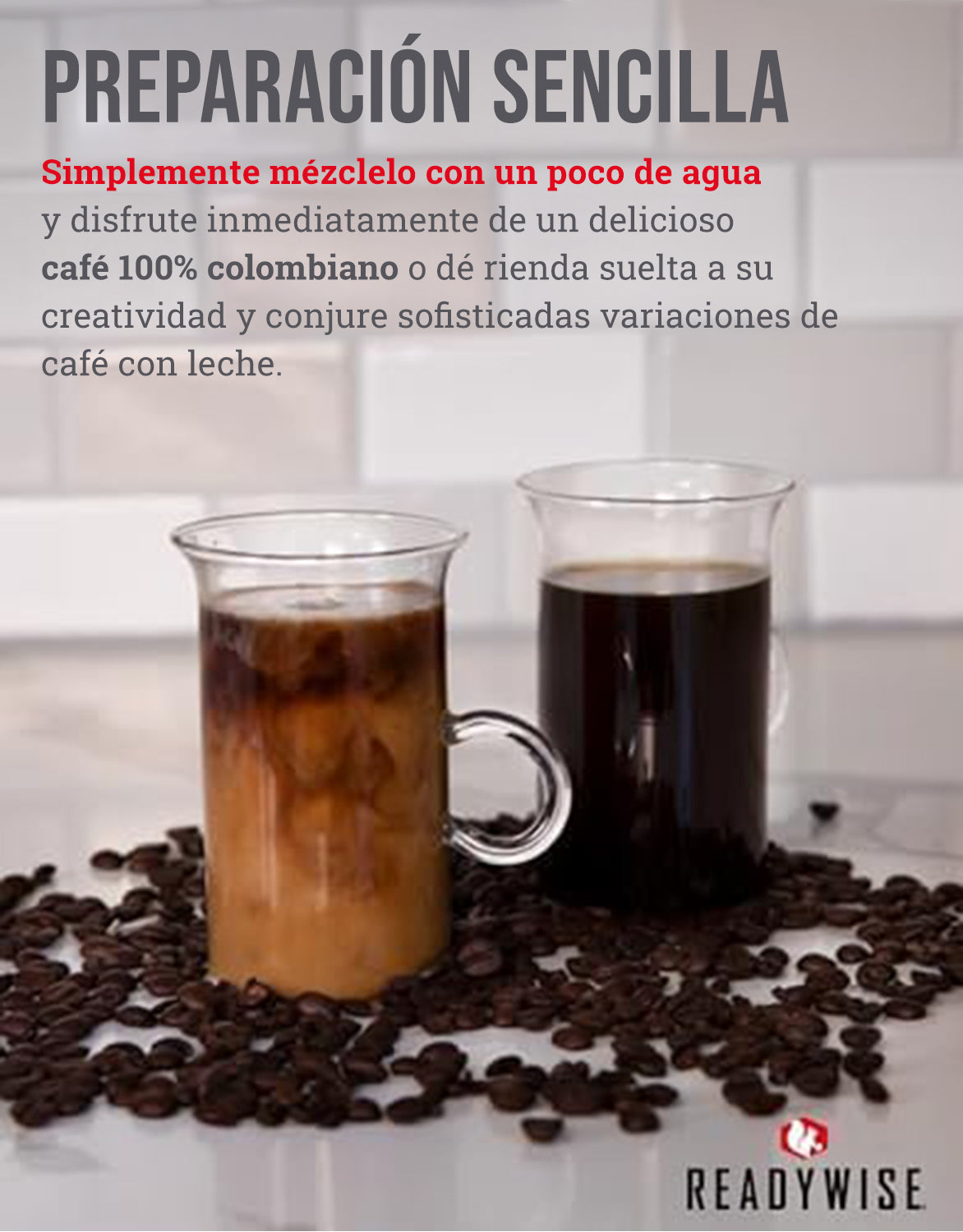 ReadyWise, 360 porciones, cubeta para café, hasta 15 años de vida útil