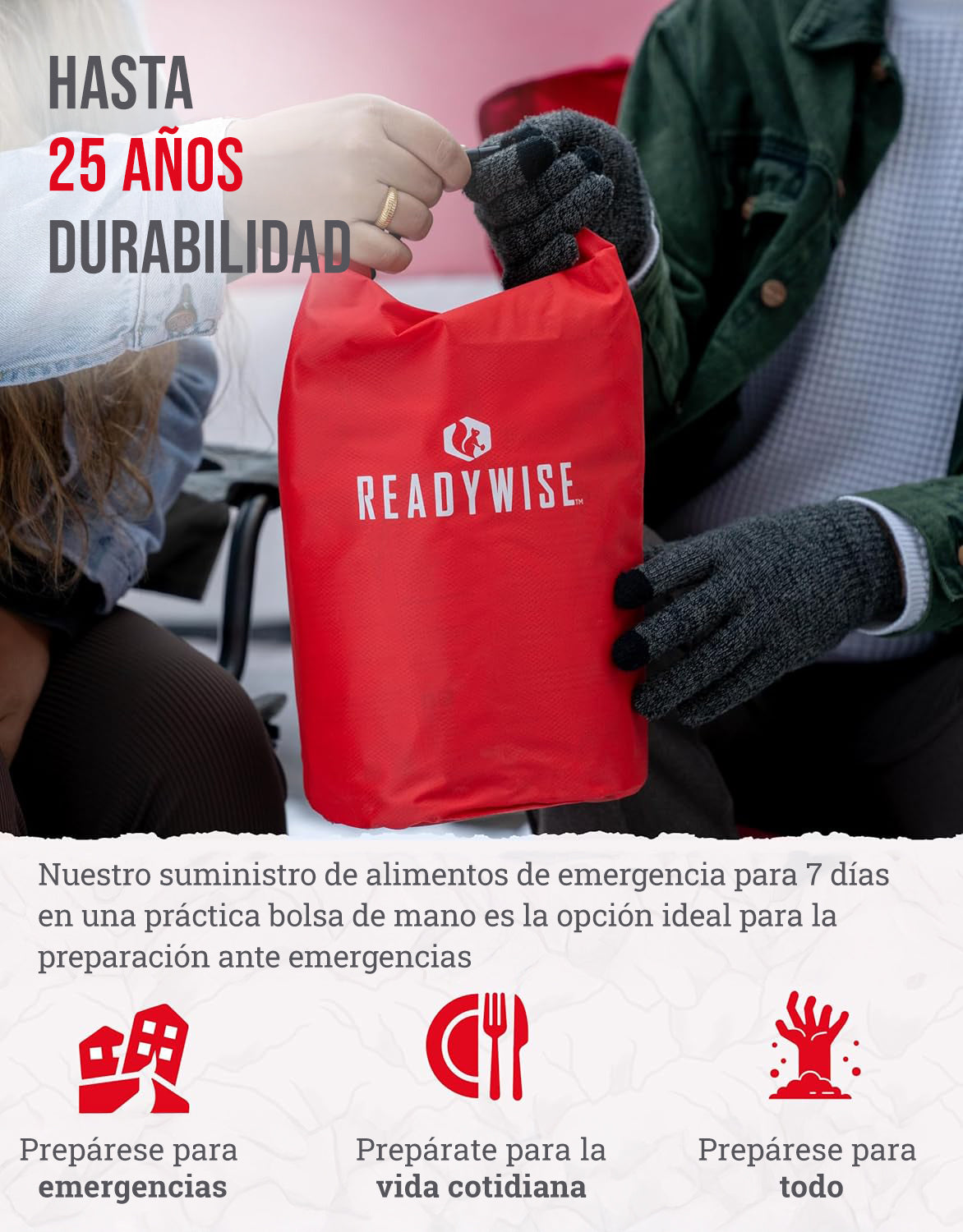 60 porciones de desayuno y plato principal liofilizados, DryBag, hasta 25 años