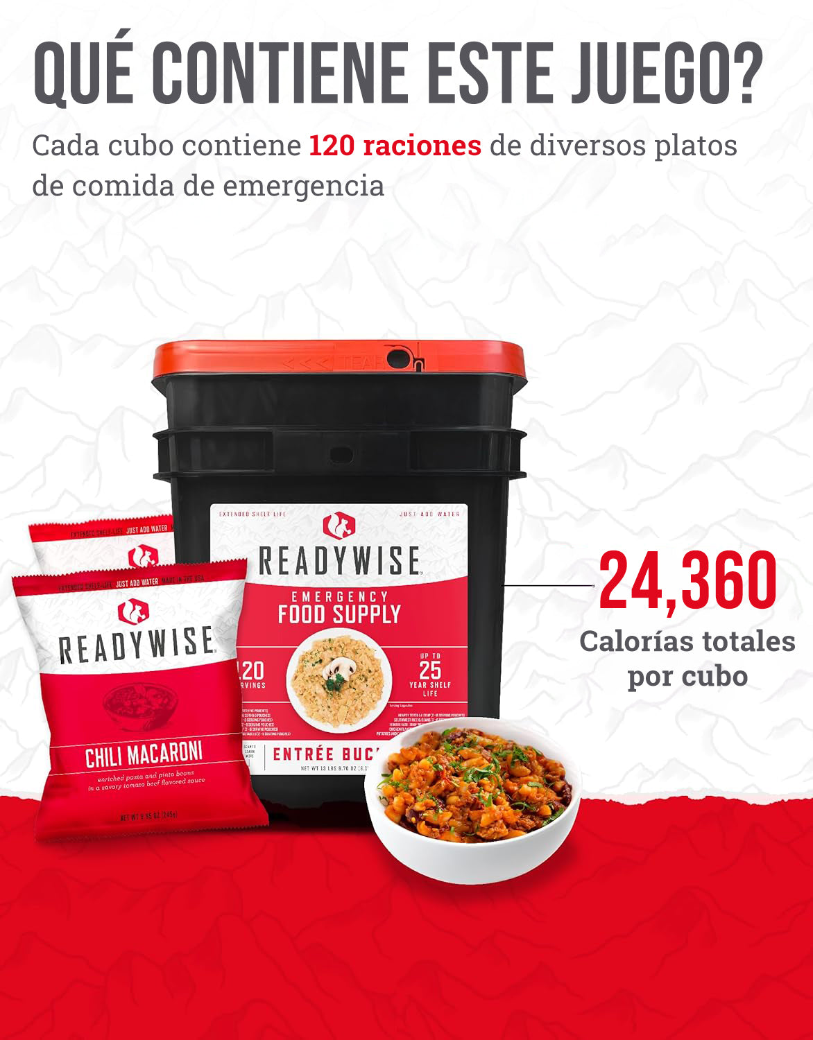 Plato principal de 120 porciones, comidas vegetarianas liofilizadas, hasta 25 años