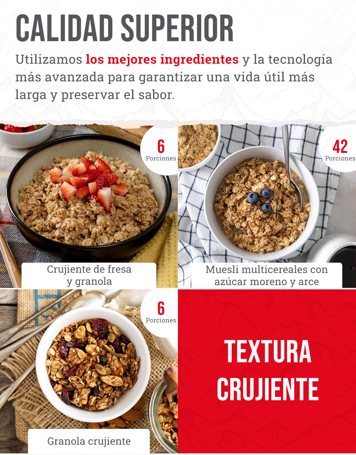 120 porciones de desayuno, comidas vegetarianas liofilizadas, hasta 25 años