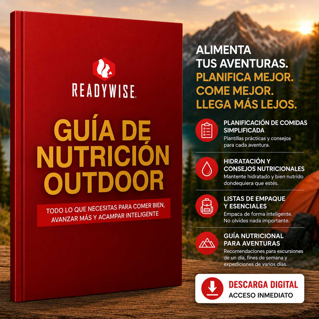 Guía Gratuita para Actividades al Aire Libre – Aprende a Planificar tus Comidas, Mantenerte Hidratado y Empacar de Forma Inteligente para Cualquier Aventura