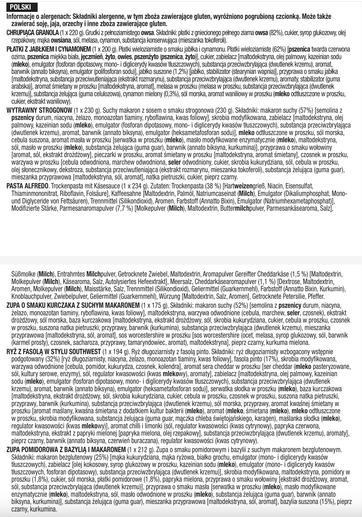 28 porciones de desayuno y plato principal liofilizados, DryBag, hasta 25 años