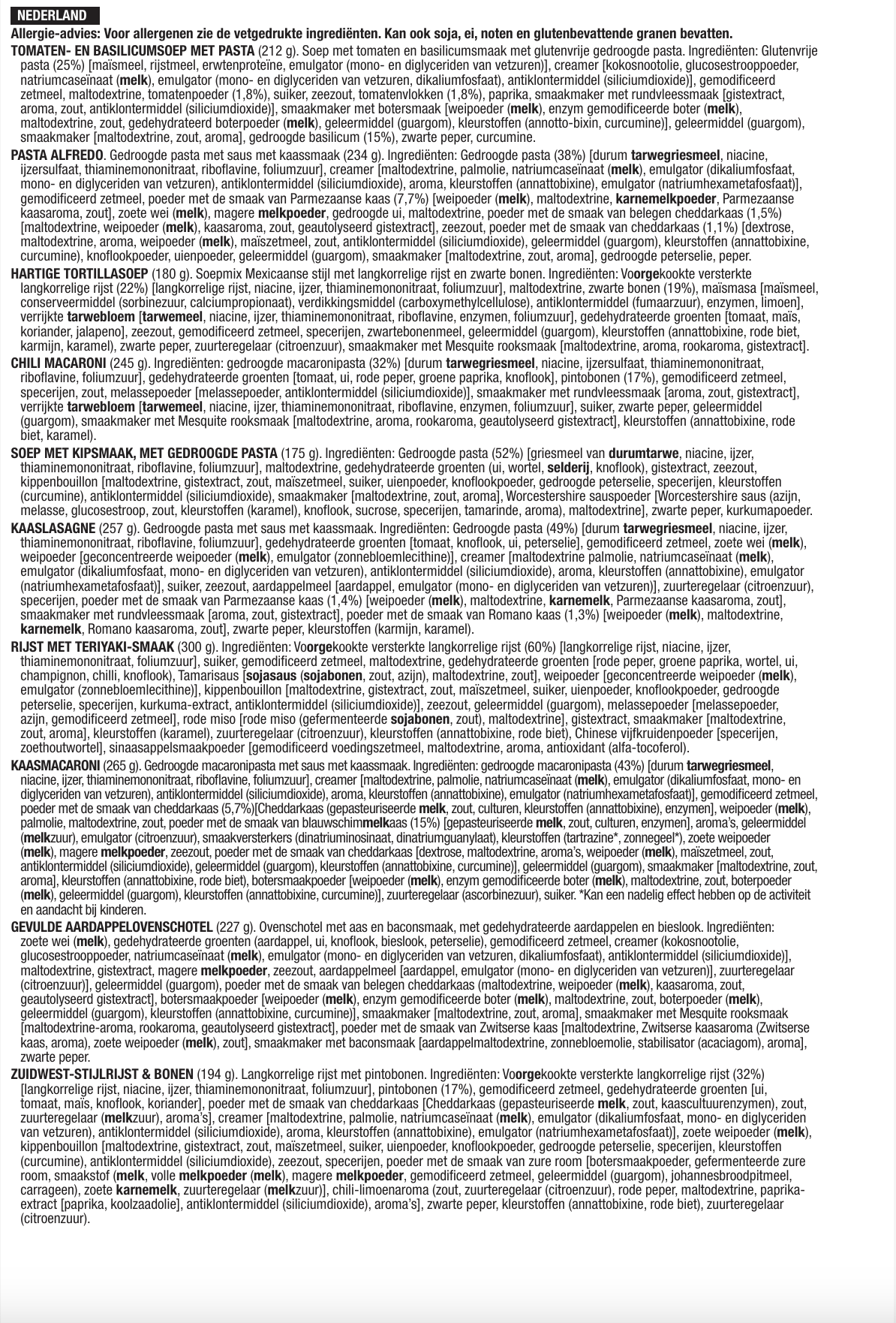 Plato principal de 60 porciones, comidas vegetarianas liofilizadas, hasta 25 años