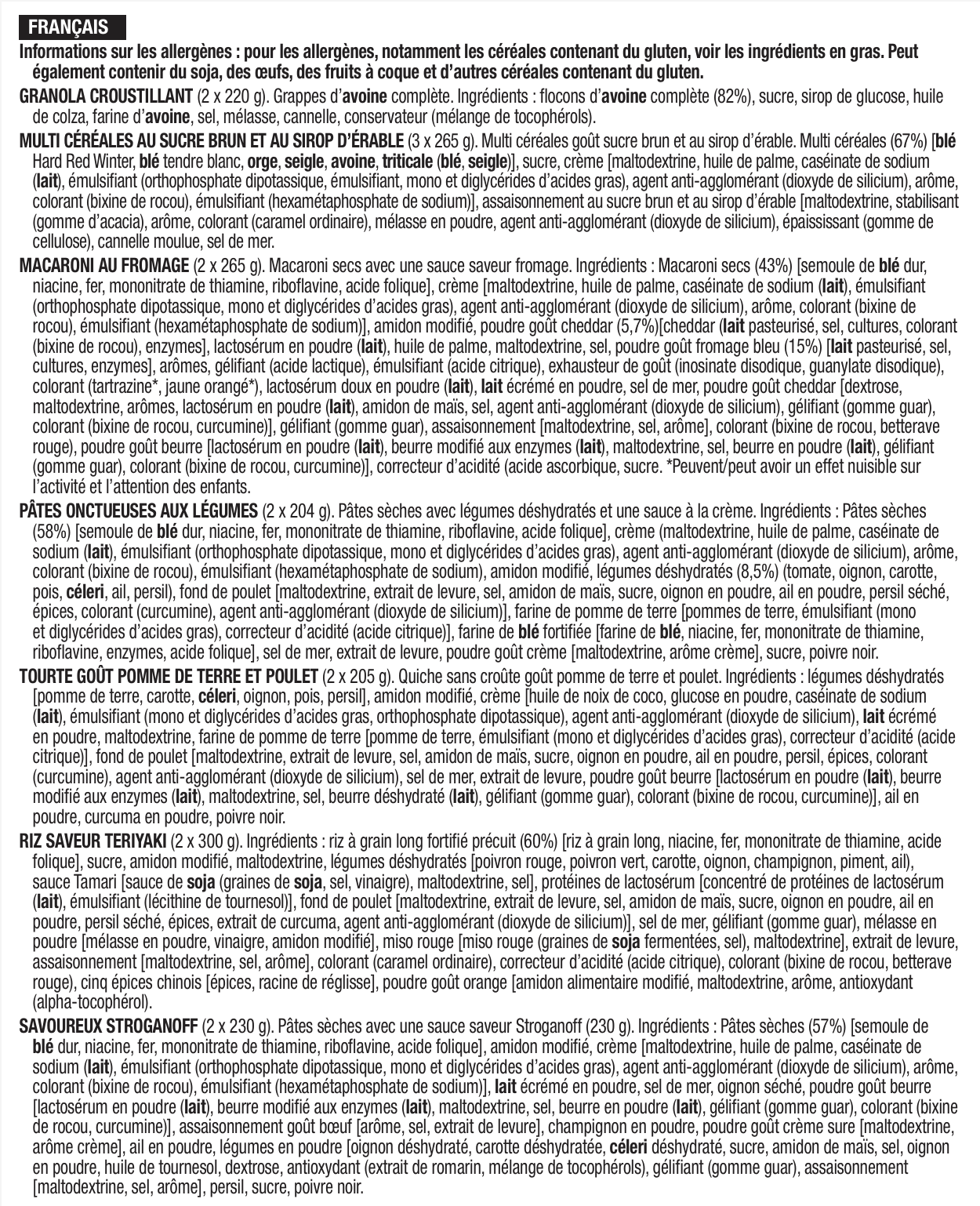 60 porciones de desayuno y plato principal liofilizados, DryBag, hasta 25 años