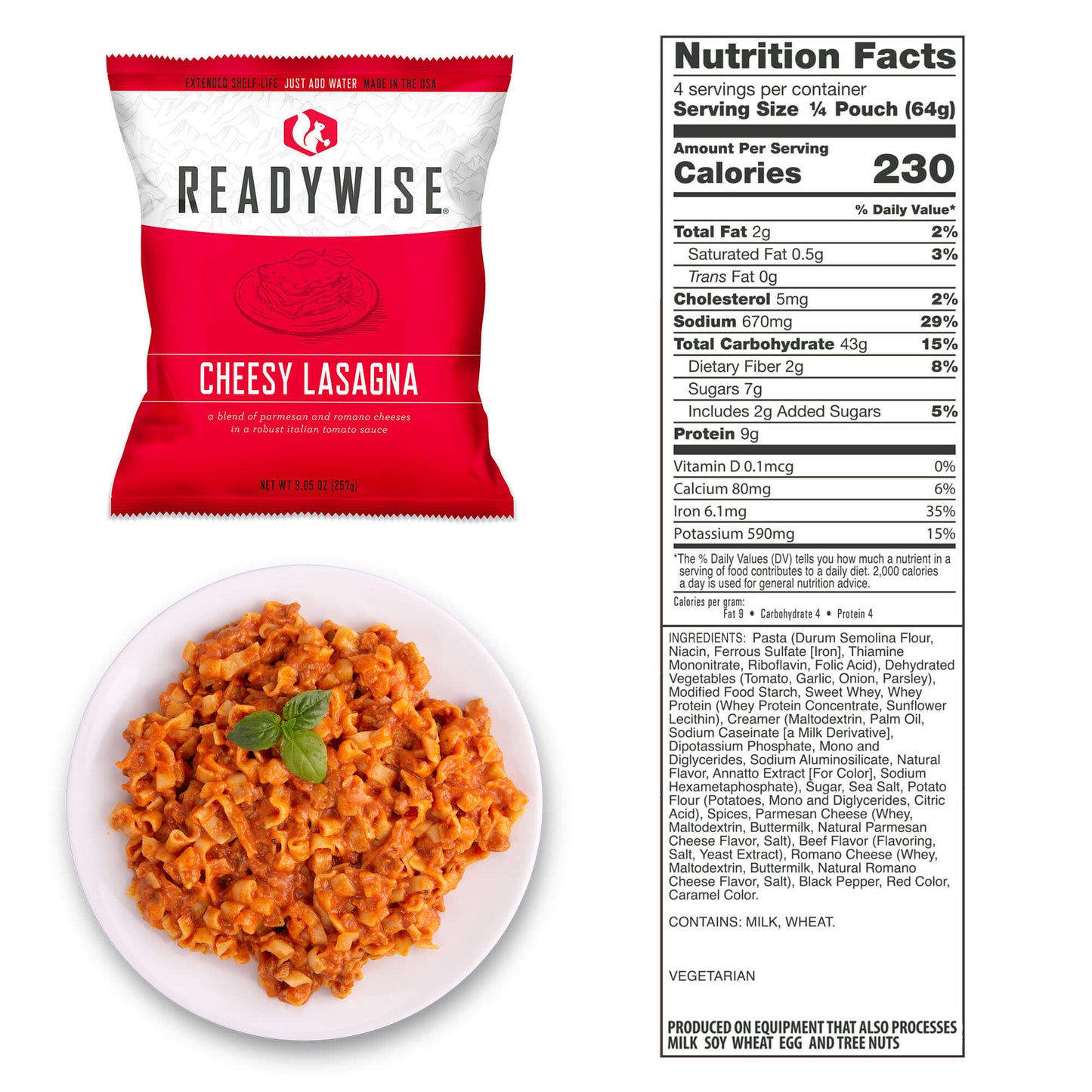 ReadyWise – Pack 1.440 porciones, reserva alimentaria a largo plazo, 25 años