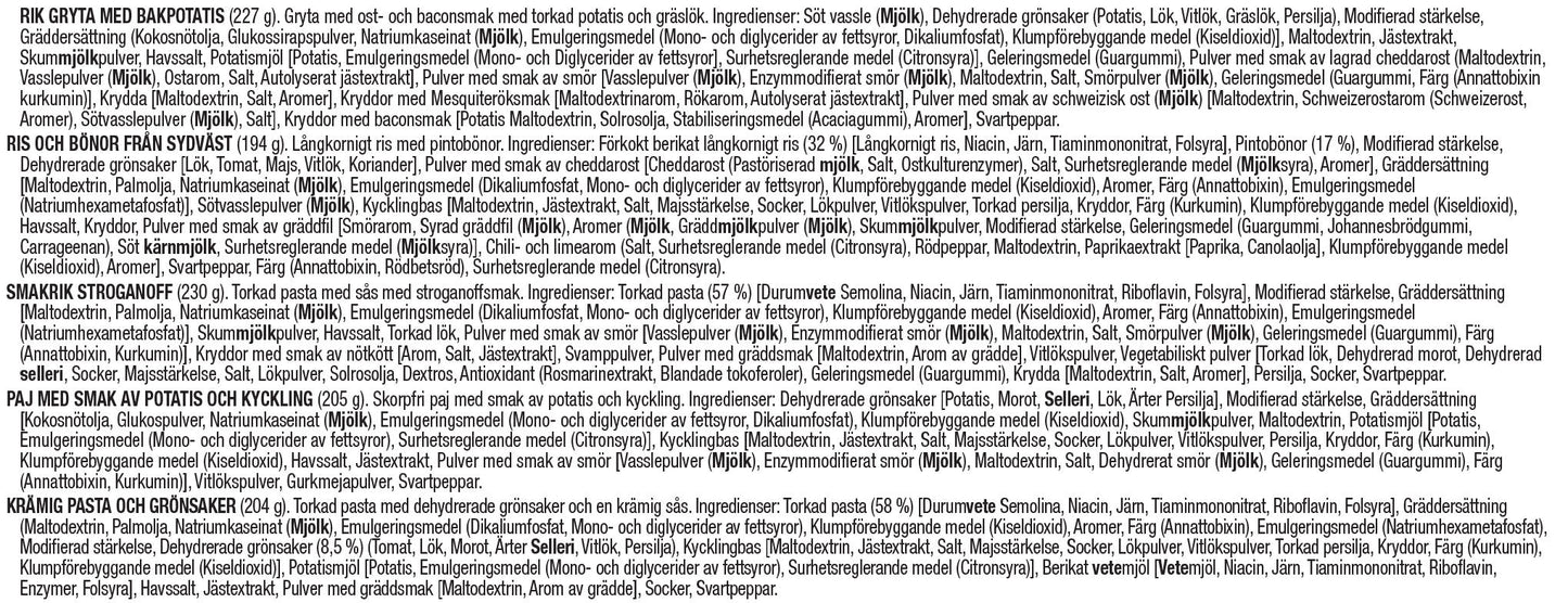 Plato principal de 60 porciones, comidas vegetarianas liofilizadas, hasta 25 años