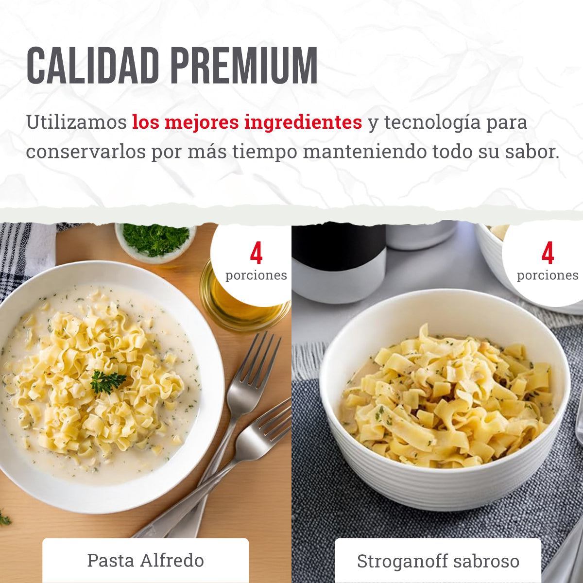 28 porciones de desayuno y plato principal liofilizados, DryBag, hasta 25 años