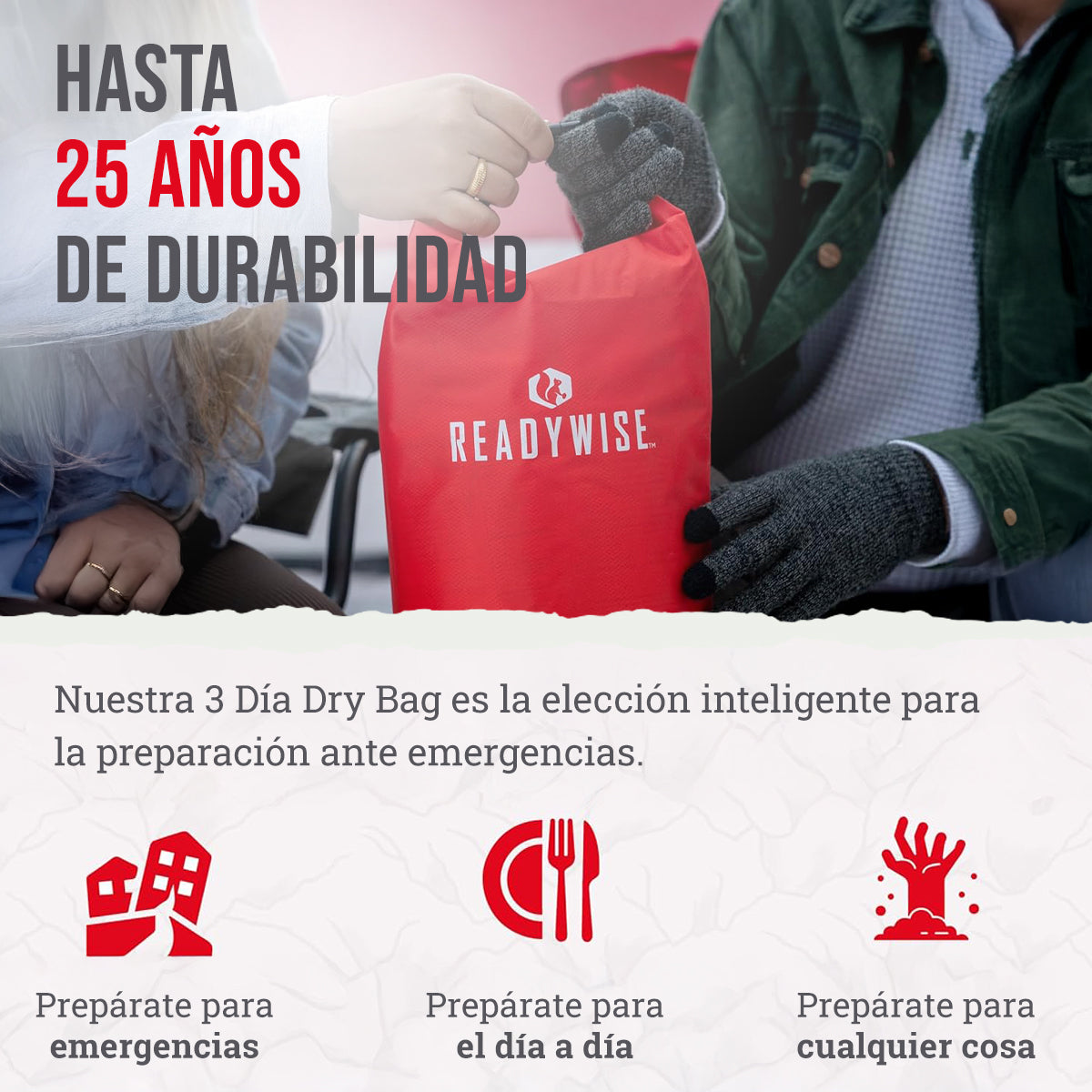 28 porciones de desayuno y plato principal liofilizados, DryBag, hasta 25 años